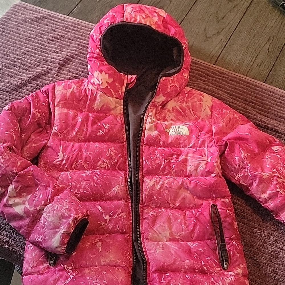 Girls Northface Reversible Puffer Winter Coat size L 12